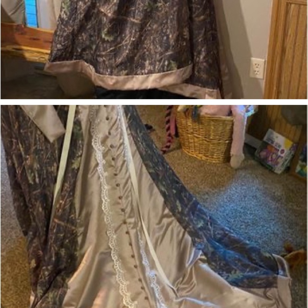 Camouflage and Satin Gown
